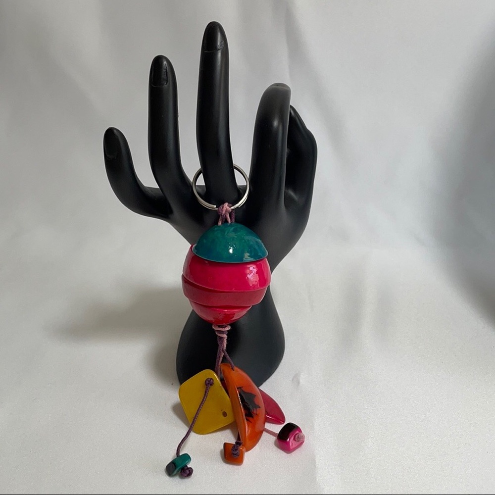 Handmade Keychain in Tagua Seed.